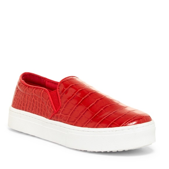 Sam Edelman red crocodile slip on sneaker shoe - Picture 7 of 8